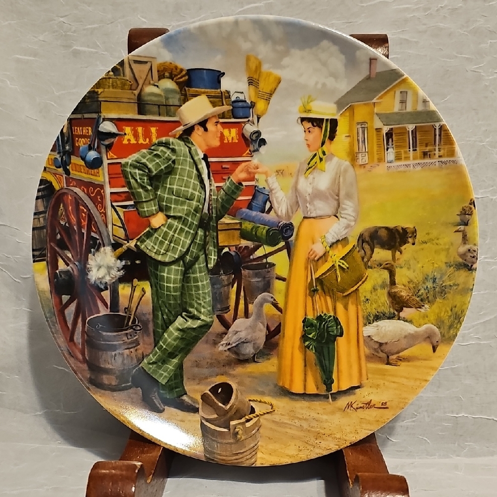 VTG-Knowles Art Glass Plate - "I Cain't Say No" Oklahoma Plate
